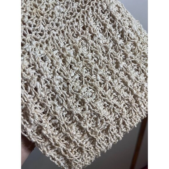 Vintage Pallas Linen Hand Loomed Skirt M Cream Coastal Neutral Boho Retro Indie - Picture 2 of 8